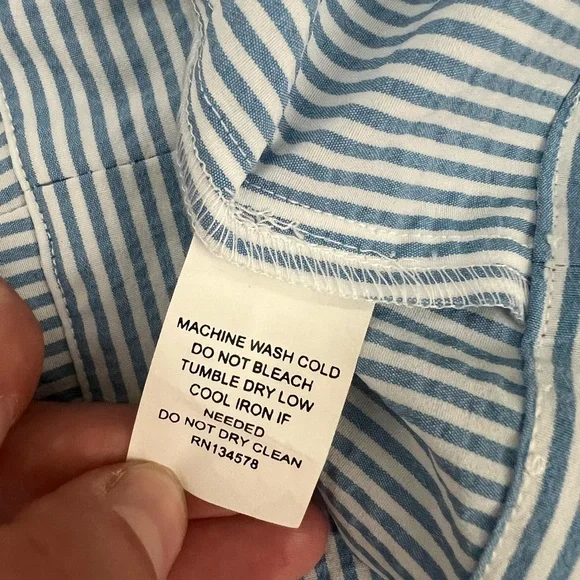 Vineyard Vines dress performance ruffle sleeve shift blue and white stripes - Picture 11 of 12